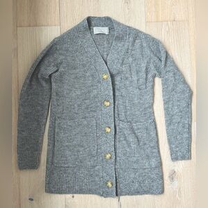 Everlane The Oversized Alpaca Cardigan Grey Button Up XXS